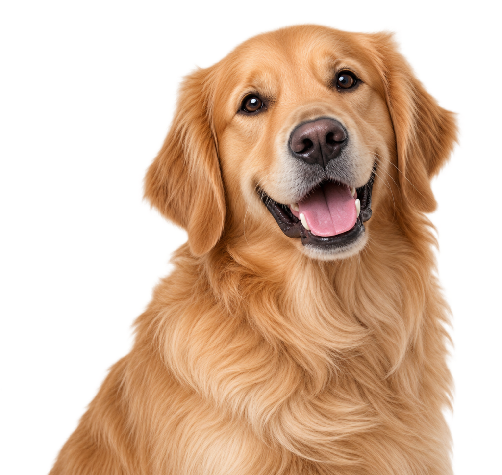 Smiling golden retriever